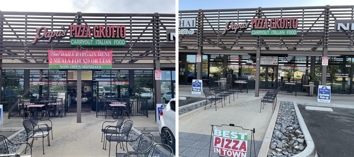 Papa's Pizza Grotto Menu